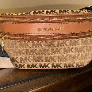 Michael Kors Tan and Brown MK Belt Bag